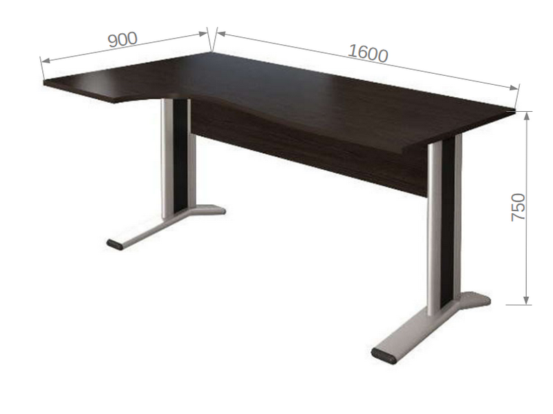 Офисная мебель Монолит КМ65 Стол кривол. на м/к (левый)